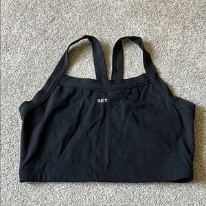 Black Women's Set Sports Bra